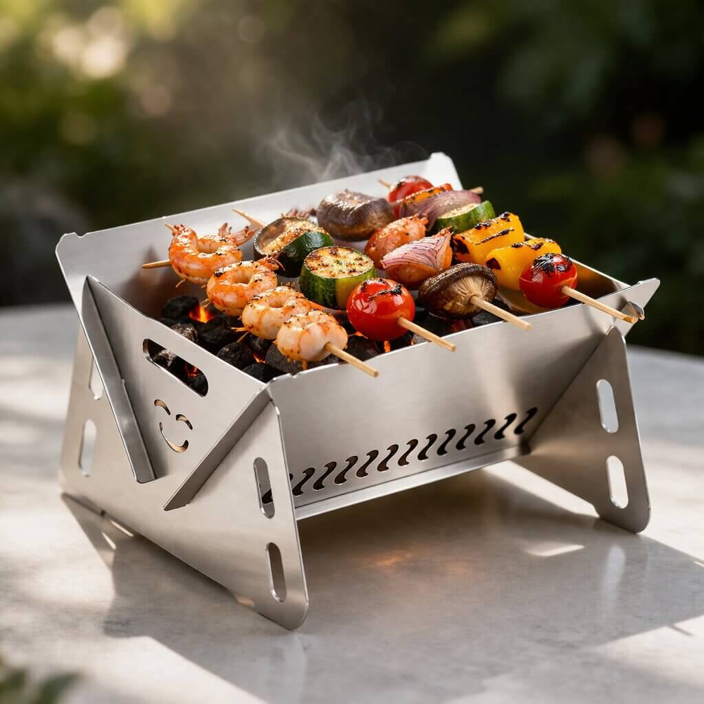 Grill im Großen!   für Garten,  Fahrradtour,  Wandern, Angeln, Camping und Outdoor-Aktivitäten